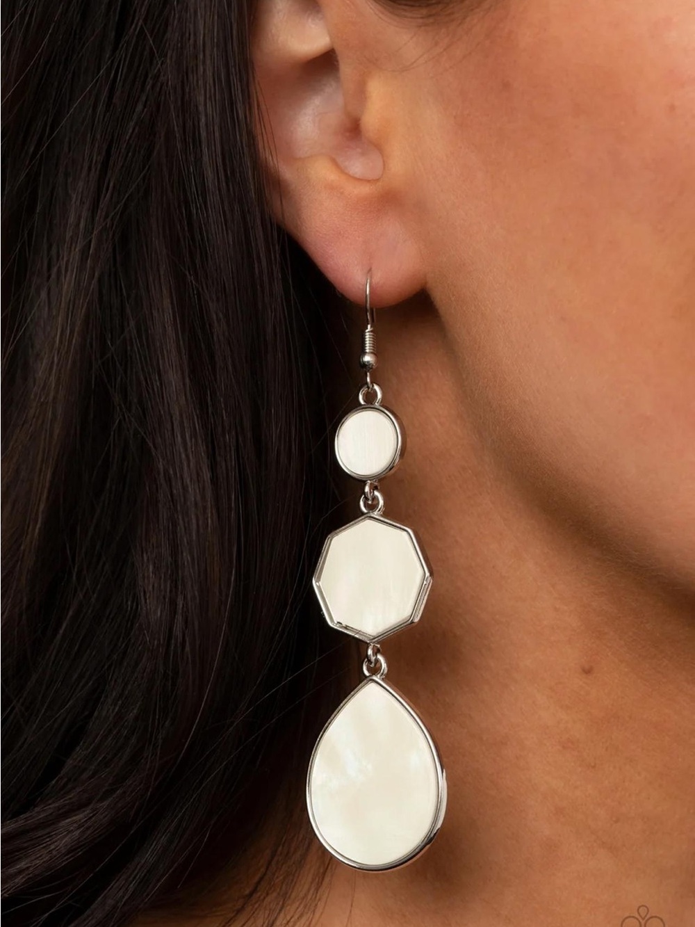 White Mother-of-Pearl Drop Earrings - Brand
